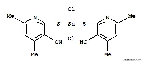 Molecular Structure of 54364-13-5 (3-Pyridinecarbonitrile,2,2'-[(dichlorostannylene)bis(thio)]bis[4,6-dimethyl- (9CI))