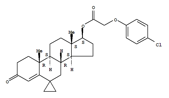 Spiro[androst-4-ene-6,1'-cyclopropan]-3-one,17-[[(4-chlorophenoxy)acetyl]oxy]-, (17b)- (9CI)