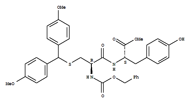 Tyrosine,N-[3-[[bis(p-methoxyphenyl)methyl]thio]-N-carboxy-L-alanyl]-, N-benzyl methylester, L- (8CI)