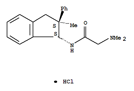 Acetamide,2-(dimethylamino)-N-(2-methyl-2-phenyl-1-indanyl)-, hydrochloride, trans- (8CI)