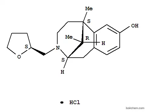 Molecular Structure of 57286-96-1 ((2R,6R)-6,11-dimethyl-3-[(2S)-tetrahydrofuran-2-ylmethyl]-1,2,3,4,5,6-hexahydro-2,6-methano-3-benzazocin-8-ol hydrochloride)
