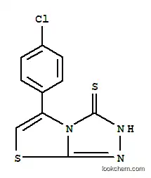 Molecular Structure of 610276-80-7 (5-(4-Chlorophenyl)thiazolo[2,3-c]-1,2,4-triazole-3-thiol, 96%)