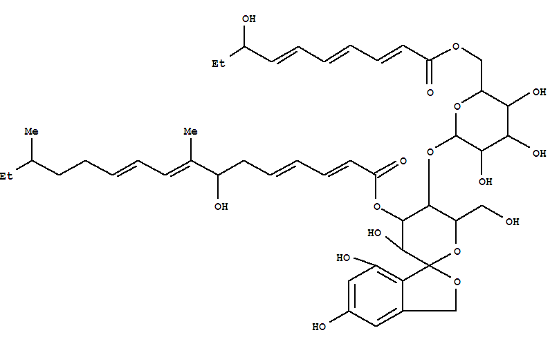 b-D-Galactopyranoside,(1S,3'R,4'R,5'R,6'R)-3',4',5',6'-tetrahydro-3',5,7-trihydroxy-4'-[(7-hydroxy-8,14-dimethyl-1-oxo-2,4,8,10-hexadecatetraenyl)oxy]-6'-(hydroxymethyl)spiro[isobenzofuran-1(3H),2'-[2