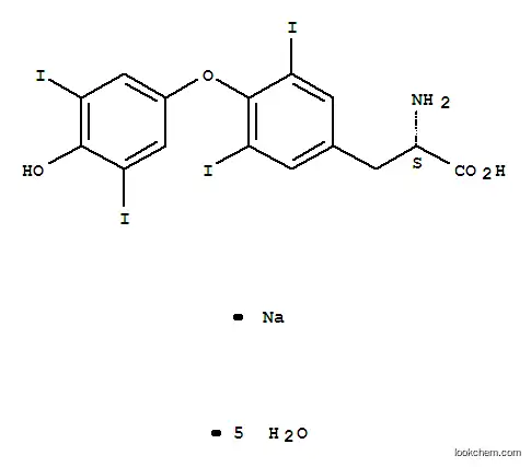Molecular Structure of 6106-07-6 (Sodium levothyroxine pentahydrate)