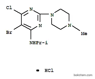 Molecular Structure of 61973-50-0 (5-bromo-6-chloro-N-(1-methylethyl)-2-(4-methylpiperazin-1-yl)pyrimidin-4-amine hydrochloride)
