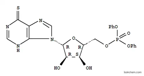 Molecular Structure of 6313-15-1 ([3,4-dihydroxy-5-(6-thioxo-3H-purin-9-yl)tetrahydrofuran-2-yl]methyl diphenyl phosphate)