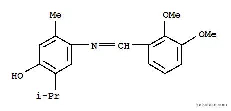 Molecular Structure of 6325-51-5 (4-{[(E)-(2,3-dimethoxyphenyl)methylidene]amino}-5-methyl-2-(propan-2-yl)phenol)