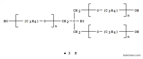 Molecular Structure of 63679-51-6 (Poly[oxy(methyl-1,2-ethanediyl)],a-hydro-w-hydroxy-, ether with2-ethyl-2-(hydroxymethyl)-1,3-propanediol, potassiumsalt (3:1:3))