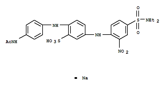 Benzenesulfonicacid,2-[[4-(acetylamino)phenyl]amino]-5-[[4-[(diethylamino)sulfonyl]-2-nitrophenyl]amino]-,sodium salt (1:1)