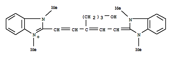 1H-Benzimidazolium,2-[3-[2-(1,3-dihydro-1,3-dimethyl-2H-benzimidazol-2-ylidene)ethylidene]-6-hydroxy-1-hexen-1-yl]-1,3-dimethyl-,perchlorate (1:1)
