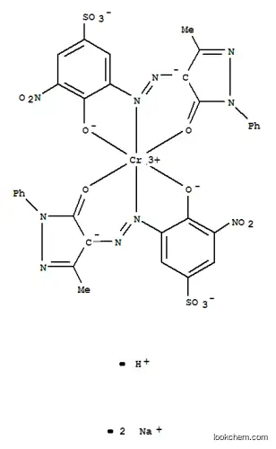 Molecular Structure of 6408-27-1 (Chromate(3-),bis[3-[[4,5-dihydro-3-methyl-5-(oxo-kO)-1-phenyl-1H-pyrazol-4-yl]azo-kN1]-4-(hydroxy-kO)-5-nitrobenzenesulfonato(3-)]-,disodium hydrogen (9CI))