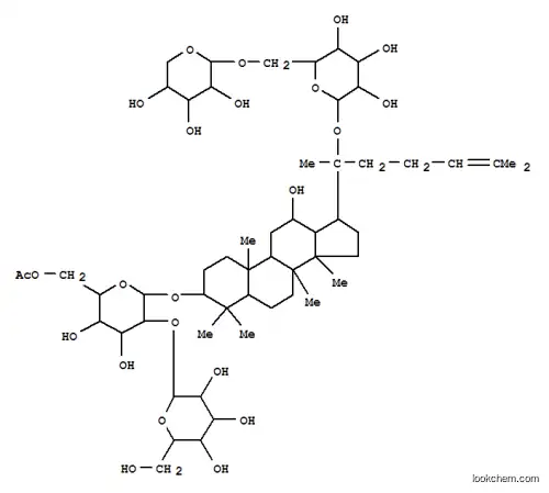 Molecular Structure of 69884-01-1 (b-D-Glucopyranoside,(3b,12b)-3-[(6-O-acetyl-2-O-b-D-glucopyranosyl-b-D-glucopyranosyl)oxy]-12-hydroxydammar-24-en-20-yl6-O-b-D-xylopyranosyl-)