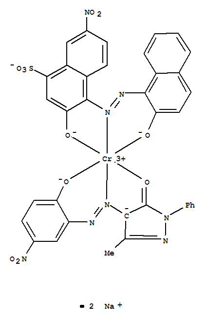 Chromate(2-),[2,4-dihydro-4-[2-[2-(hydroxy-kO)-5-nitrophenyl]diazenyl-kN1]-5-methyl-2-phenyl-3H-pyrazol-3-onato(2-)-kO3][3-(hydroxy-kO)-4-[2-[2-(hydroxy-kO)-1-naphthalenyl]diazenyl-kN1]-7-nitro-1-naph