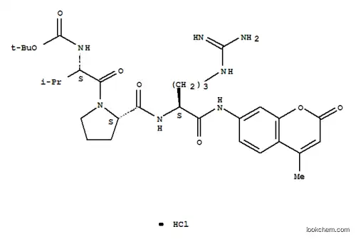 Molecular Structure of 70375-24-5 (BOC-VAL-PRO-ARG-AMC HCL)