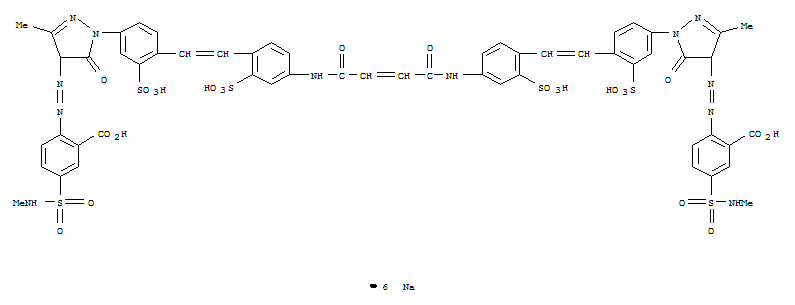 Benzoicacid,2,2'-[(1,4-dioxo-2-butene-1,4-diyl)bis[imino(2-sulfo-4,1-phenylene)-2,1-ethenediyl(3-sulfo-4,1-phenylene)(4,5-dihydro-3-methyl-5-oxo-1H-pyrazole-1,4-diyl)-2,1-diazenediyl]]bis[5-[(methylam