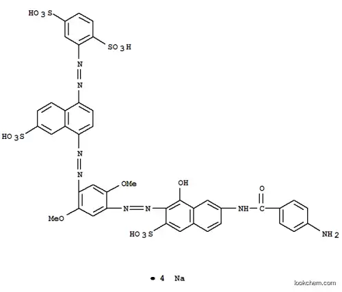 Molecular Structure of 72245-47-7 (2-[[4-[[4-[[7-[(4-Aminobenzoyl)amino]-1-hydroxy-3-sulfo-2-naphthalenyl]azo]-2,5-dimethoxyphenyl]azo]-6-sulfo-1-naphthalenyl]azo]-1,4-benzenedisulfonic acid tetrasodium salt)