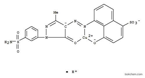 Molecular Structure of 72391-07-2 (Cuprate(1-),[5-[2-[1-[3-(aminosulfonyl)phenyl]-4,5-dihydro-3-methyl-5-(oxo-kO)-1H-pyrazol-4-yl]diazenyl-kN1]-4-(hydroxy-kO)-1-naphthalenesulfonato(3-)]-,hydrogen (1:1))