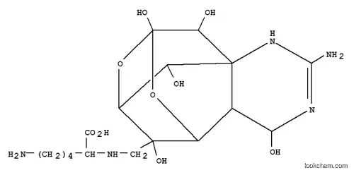 Molecular Structure of 73600-92-7 (6-amino-2-{[(3-amino-5,9,12,13,14-pentahydroxy-8,10-dioxa-2,4-diazatetracyclo[7.3.1.1~7,11~.0~1,6~]tetradec-3-en-14-yl)methyl]amino}hexanoic acid (non-preferred name))