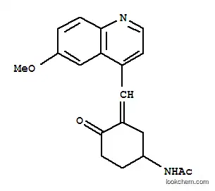 Molecular Structure of 7461-69-0 (N-{3-[(6-methoxyquinolin-4-yl)methylidene]-4-oxocyclohexyl}acetamide)