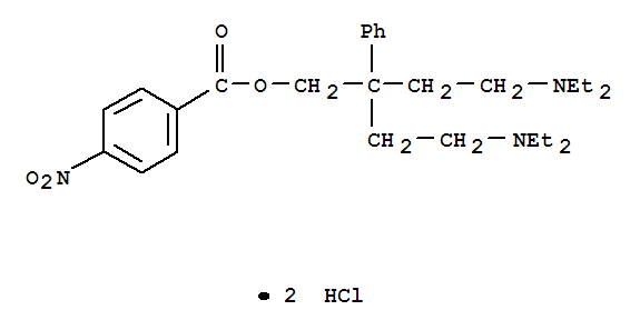 Benzeneethanol,b,b-bis[2-(diethylamino)ethyl]-, 1-(4-nitrobenzoate), hydrochloride (1:2) cas  7475-90-3