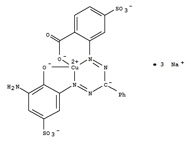 Cuprate(3-),[2-[[[[3-amino-2-(hydroxy-kO)-5-sulfophenyl]azo-kN2]phenylmethyl]azo-kN1]-4-sulfobenzoato(5-)-kO]-,trisodium (9CI)