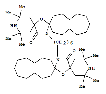 7-Oxa-3,20-diazadispiro[5.1.11.2]heneicosan-21-one,2,2,4,4-tetramethyl-20-[6-(2,2,4,4-tetramethyl-21-oxo-7-oxa-3,20-diazadispiro[5.1.11.2]heneicos-20-yl)hexyl]-