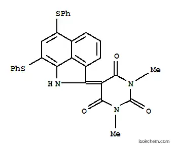 Molecular Structure of 80019-21-2 (5-[6,8-bis(phenylthio)benz[cd]indol-2(1H)-ylidene]-1,3-dimethyl-1H,3H,5H-pyrimidine-2,4,6-trione)
