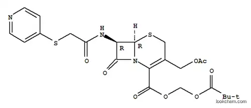 Molecular Structure of 80929-58-4 (5-Thia-1-azabicyclo[4.2.0]oct-2-ene-2-carboxylicacid, 3-[(acetyloxy)methyl]-8-oxo-7-[[(4-pyridinylthio)acetyl]amino]-,(2,2-dimethyl-1-oxopropoxy)methyl ester, (6R,7R)- (9CI))