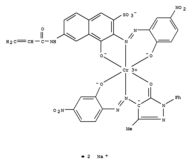 Chromate(2-),[2,4-dihydro-4-[(2-hydroxy-5-nitrophenyl)azo]-5-methyl-2-phenyl-3H-pyrazol-3-onato(2-)][4-hydroxy-3-[(2-hydroxy-5-nitrophenyl)azo]-6-[(1-oxo-2-propenyl)amino]-2-naphthalenesulfonato(3-)]-
