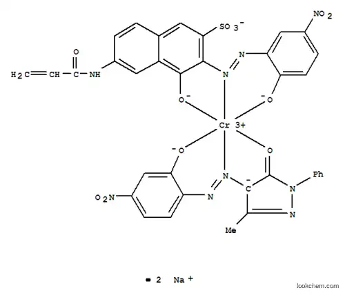 Chromate(2-),[2,4-dihydro-4-[(2-hydroxy-5-nitrophenyl)azo]-5-methyl-2-phenyl-3H-pyrazol-3-onato(2-)][4-hydroxy-3-[(2-hydroxy-5-nitrophenyl)azo]-6-[(1-oxo-2-propenyl)amino]-2-naphthalenesulfonato(3-)]-,disodium (9CI)