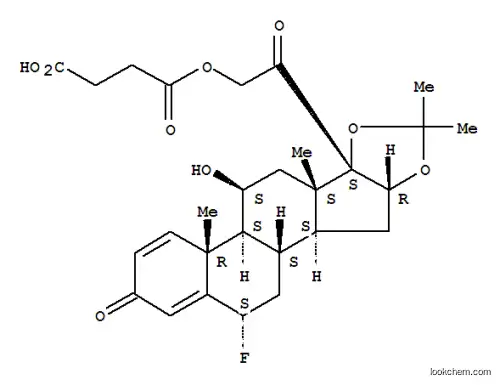 Pregna-1,4-diene-3,20-dione,21-(3-carboxy-1-oxopropoxy)-6-fluoro-11-hydroxy-16,17-[(1-methylethylidene)bis(oxy)]-, (6a,11b,16a)- (9CI)
