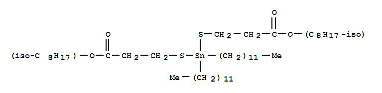 Propanoicacid, 3,3'-[(didodecylstannylene)bis(thio)]bis-, diisooctyl ester (9CI)