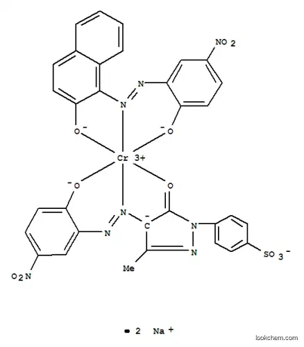 Molecular Structure of 84682-46-2 (Chromate(2-),[4-[4,5-dihydro-4-[(2-hydroxy-5-nitrophenyl)azo]-3-methyl-5-oxo-1H-pyrazol-1-yl]benzenesulfonato(3-)][1-[(2-hydroxy-5-nitrophenyl)azo]-2-naphthalenolato(2-)]-,disodium (9CI))