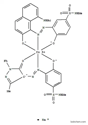 Molecular Structure of 84788-14-7 (Cobaltate(1-),[3-[(4,5-dihydro-3-methyl-5-oxo-1-phenyl-1H-pyrazol-4-yl)azo]-4-hydroxy-N-methylbenzenesulfonamidato(2-)][N-[7-hydroxy-8-[[2-hydroxy-5-[(methylamino)sulfonyl]phenyl]azo]-1-naphthalenyl]acetamidato(2-)]-,sodium (9CI))