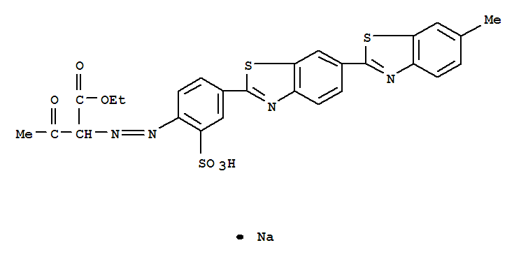 Butanoicacid,2-[2-[4-(6-methyl[2,6'-bibenzothiazol]-2'-yl)-2-sulfophenyl]diazenyl]-3-oxo-,1-ethyl ester, sodium salt (1:1)