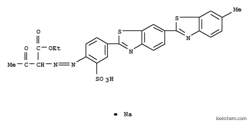 Molecular Structure of 85586-71-6 (sodium 1-ethyl 2-[[4-(6-methyl-2,6'-bibenzothiazol-2'-yl)-2-sulphonatophenyl]azo]acetoacetate)