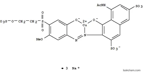 Molecular Structure of 85631-95-4 (Cuprate(3-),[5-(acetylamino)-4-(hydroxy-kO)-3-[2-[2-(hydroxy-kO)-5-methoxy-4-[[2-(sulfooxy)ethyl]sulfonyl]phenyl]diazenyl-kN1]-2,7-naphthalenedisulfonato(5-)]-,sodium (1:3))