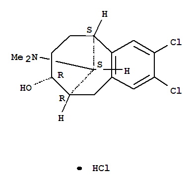 5,9-Methanobenzocycloocten-8-ol,2,3-dichloro-11-(dimethylamino)-5,6,7,8,9,10-hexahydro-, hydrochloride, (5α,8α,9α,11R*)- (9CI)
