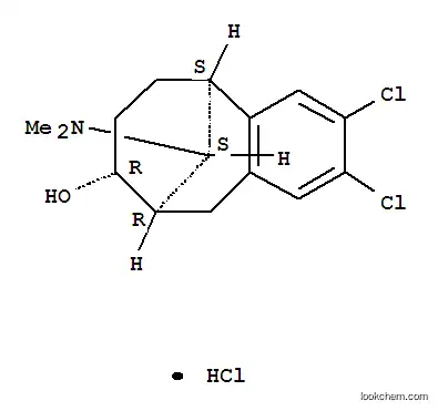 Molecular Structure of 85798-66-9 ((5alpha,8alpha,9alpha,11R*)-2,3-dichloro-11-(dimethylamino)-5,6,7,8,9,10-hexahydro-5,9-methanobenzocycloocten-8-ol hydrochloride)