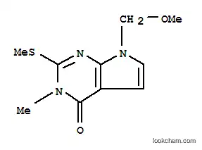 Molecular Structure of 90065-68-2 (4H-Pyrrolo[2,3-d]pyrimidin-4-one,3,7-dihydro-7-(methoxymethyl)-3-methyl-2-(methylthio)-)