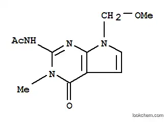 Molecular Structure of 90065-69-3 (Acetamide, N-[4,7-dihydro-7-(methoxymethyl)-3-methyl-4-oxo-3H-pyrrolo[2,3-d]pyrimidin-2-yl]-)