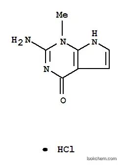 Molecular Structure of 90065-70-6 (4H-Pyrrolo[2,3-d]pyrimidin-4-one,2-amino-1,7-dihydro-1-methyl-, hydrochloride (1:1))