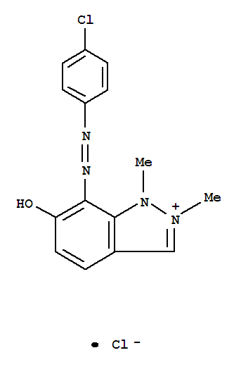 1H-Indazolium,7-[2-(4-chlorophenyl)diazenyl]-6-hydroxy-1,2-dimethyl-, chloride (1:1)