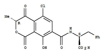 L-Phenylalanine, N-[(5-chloro-3,4-dihydro-8-hydroxy-3-methyl-1,4-dioxo-1H-2-benzopyran-7-yl)carbonyl]-, (R)-