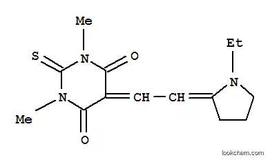 Molecular Structure of 93838-94-9 (5-[(1-ethylpyrrolidin-2-ylidene)ethylidene]dihydro-1,3-dimethyl-2-thioxo-1H,5H-pyrimidine-4,6-dione)