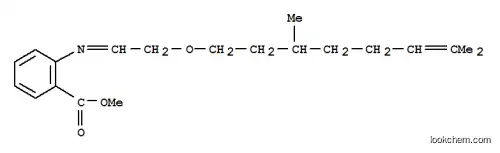 Molecular Structure of 93940-30-8 (methyl 2-[[2-[(3,7-dimethyl-6-octenyl)oxy]ethylidene]amino]benzoate)