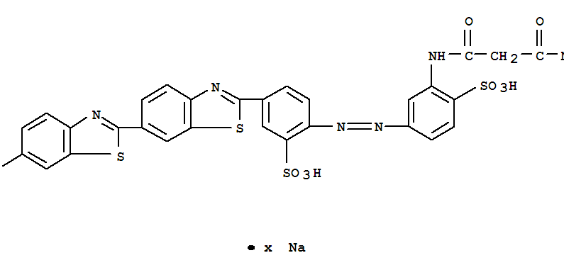 Benzenesulfonic acid,2-[(1,3-dioxobutyl)amino]-4-[[4-(6-methyl[2,6'-bibenzothiazol]-2'-yl)-2-sulfophenyl]azo]-, sodium salt (9CI)