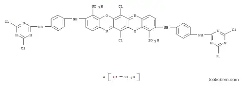 Molecular Structure of 94133-47-8 (6,13-dichloro-3,10-bis[[4-[(4,6-dichloro-1,3,5-triazin-2-yl)amino]disulphophenyl]amino]triphenodioxazine-4,11-disulphonic acid)