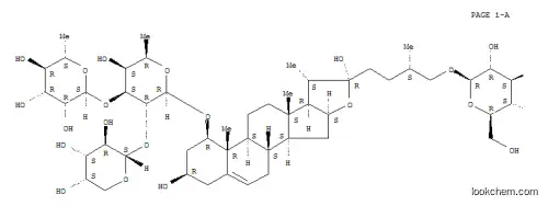 Molecular Structure of 943914-99-6 ((1beta,3beta,22alpha,25S)-26-(beta-D-Glucopyranosyloxy)-3,22-dihydroxyfurost-5-en-1-yl O-alpha-L-arabinopyranosyl-(1-2)-O-[6-deoxy-alpha-L-mannopyranosyl-(1-3)]-6-deoxy-beta-D-Galactopyranoside)