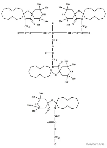 Molecular Structure of 95008-91-6 (7-Oxa-3,20-diazadispiro[5.1.11.2]heneicosane-20-acetic acid, 2,2,4,4-tetramethyl-21-oxo-, 2,2-bis[[[(2,2,4,4-tetramethyl-21-oxo-7-oxa-3,20-diazadispiro[5.1.11.2]heneicos-20-yl)acetyl]oxy]methyl]-1,3-propanediyl ester)